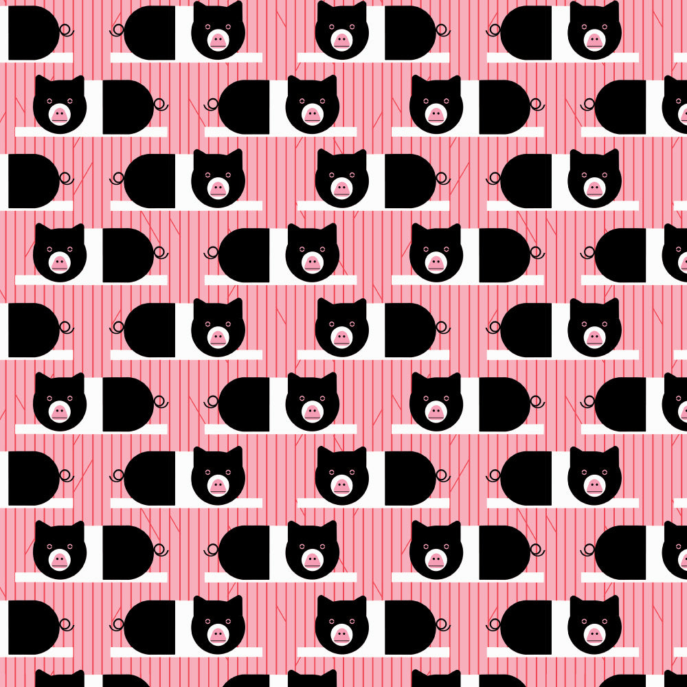 Piggies Pink | Charley Harper  PREORDER