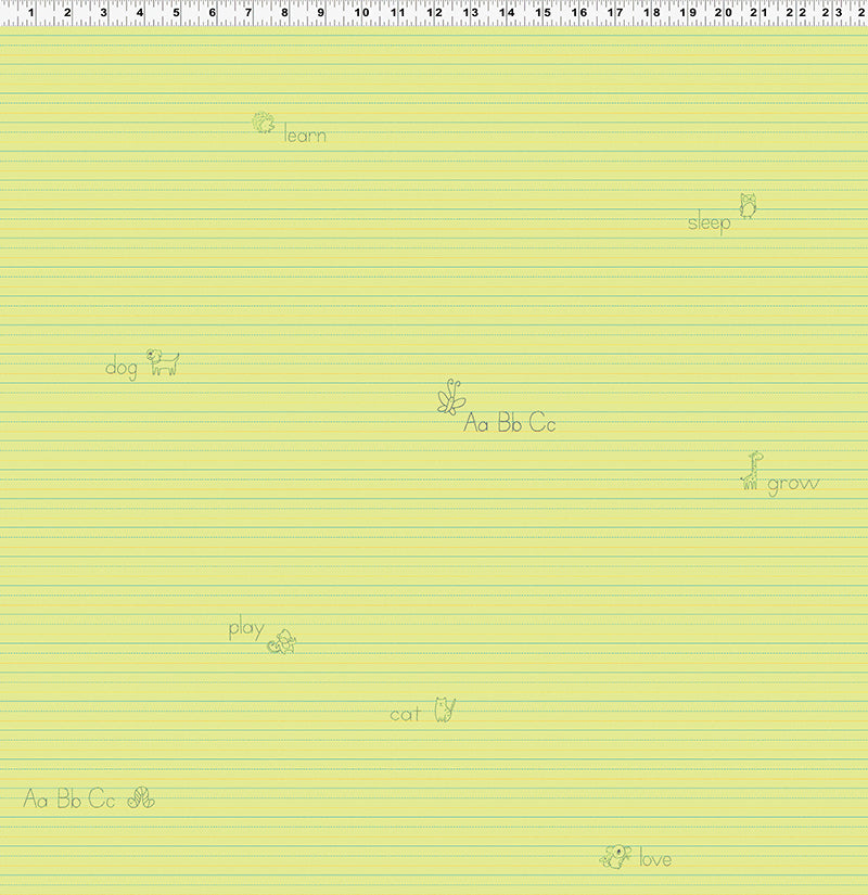 Green Writing Paper Fabric | Clothworks